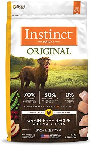 Instinct Original Dry Dog Food, Raw Coated Kibble, Real Chicken, 4 lb. Bag | Raw-coated kibble with cage-free chicken for strong muscles, digestive health, and healthy skin & coat, grain-free