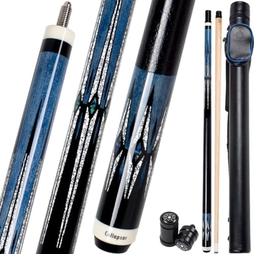 Collapsar CA Pool Stick with 1X1 Hard Case 58" Billiard Cue Stick | Canadian Maple Shaft with 13mm Cue Tip,19-21 oz Professional Pool Cue Set