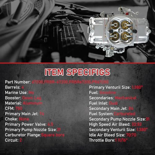 BR-67200 750 CFM 4 Barrel Carburetor for Brawler Race Series – Mechanical Secondary, 4150 Square Bore, No Choke