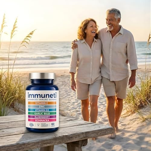 Immuneti Advanced Immune Support – Doctor Formulated 6-in-1 Daily Immunity Supplement – Made in USA – With Vitamin C, D3, Zinc, Elderberry