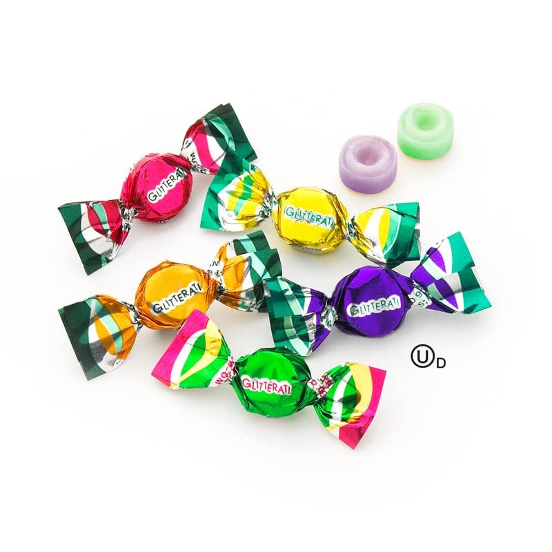 GLITTERATI Fruit & Berry Medley Italian Mini Hard Candies, Individually Wrapped Gourmet Candy, Natural Fruit Flavors, Vegan, Gluten Free, Non-GMO, 14 Oz Bag, 400 Count