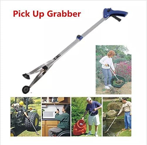 [New Version] 2 Pack Foldable Reacher Grabber Tool, Long 32" Foldable Extender Gripper Tool, Suction Cups for Precise Work, Claw Trash Garbage Picker