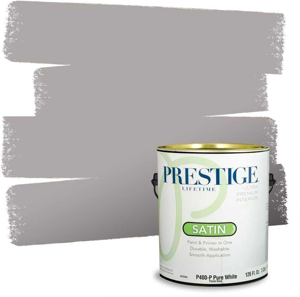 PRESTIGE Paints Exterior Paint and Primer In One, 1-Gallon, Satin, Comparable Match of Sherwin Williams* Socialite*