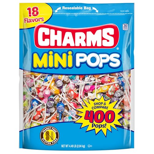 Charms Mini Pops Lollipops, Assorted Flavors, 400 Count (Pack of 1)