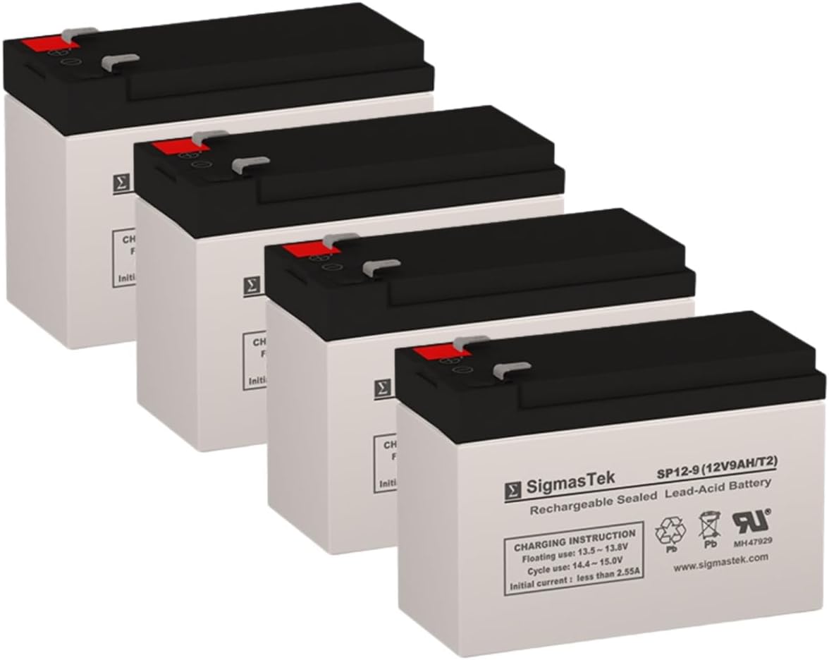 SigmasTek SP12-9 - 12V 9AH F2 SLA Battery - Replaces: Universal Power UB1290 (40748), UB1280HR (D5785), B&B Battery BP8-12, HR9-12, Vision CP1290, Yuasa NP9-12