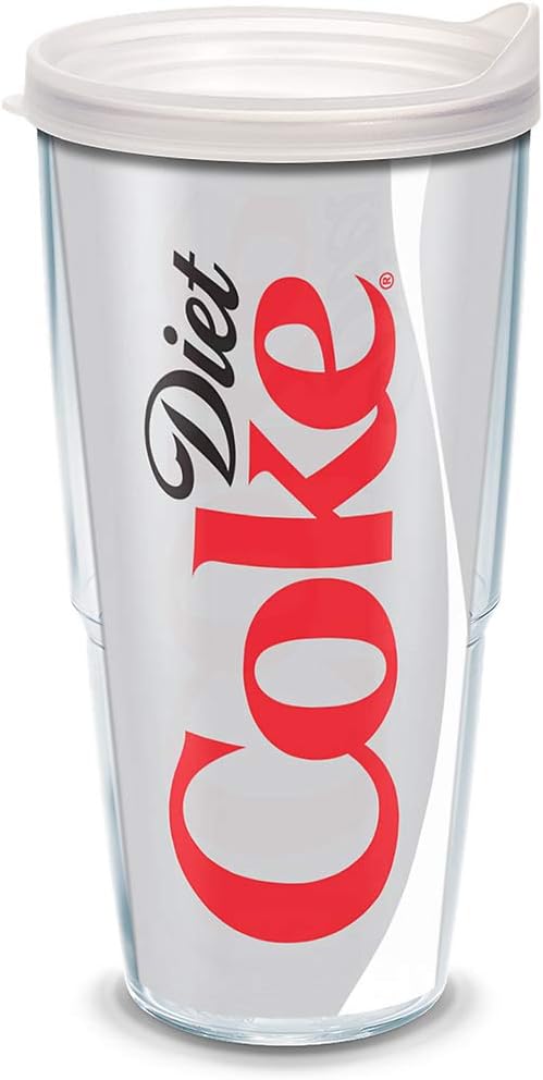 Tervis Plastic 1069599 Coca-Cola - Diet Coke Tumbler with Wrap and Frosted Lid 24oz, Clear