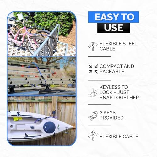 DocksLocks Security Cable Lock (5' to 25’ Lengths) with Keys