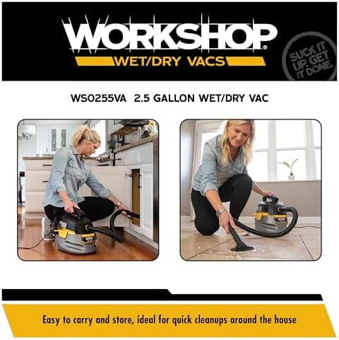 WORKSHOP Wet/Dry Vacs WS0255VA 2.5-Gallon 1.75 Peak HP Shop Vacuum Cleaner