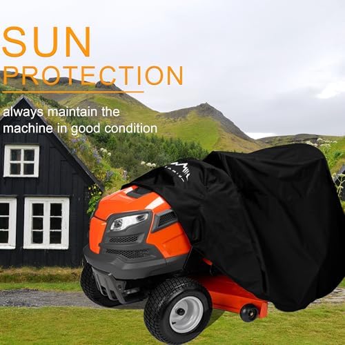 Himal Outdoors Riding Lawn Mower Cover, Heavy Duty 420D to 54" | Waterproof, Tractor Decks up, Windproof Buckles, Velcro Design, Turn Mower Cover