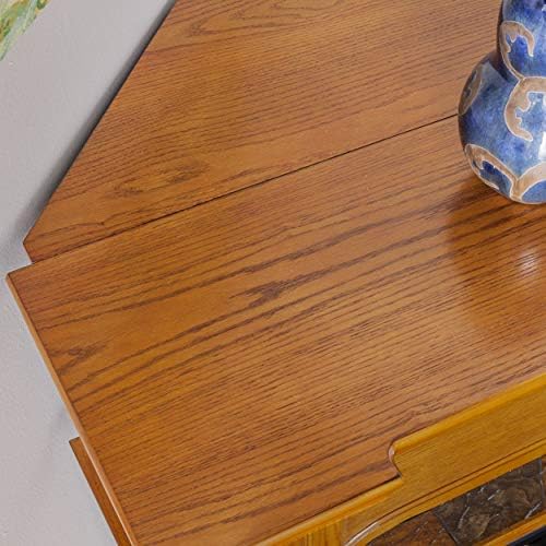 SEI Furniture Cartwright Corner Convertible Earth Tone Tile Electric Fireplace, New Mission Oak