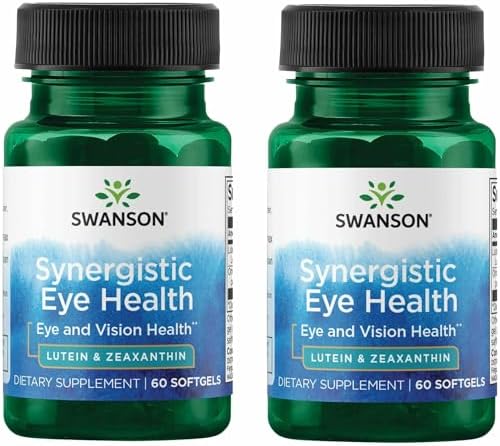 Swanson Synergistic Eye Health, Lutein 20 mg Zeaxanthin 2 mg, 60 Softgels | Synergistic Eye Health with Lutein 20 mg and OmniXan Zeaxanthin 2 mg to Protect the Retina and Macula from Blue Light
