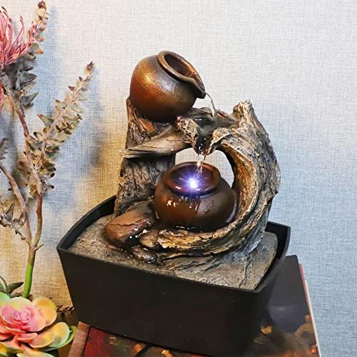 Ferris Island with LED Lights, Resin Tabletop, Small Rockery Fountain | Resin indoor desktop small rockery fountain, suitable for desktop decoration in offices, homes, and bedrooms
