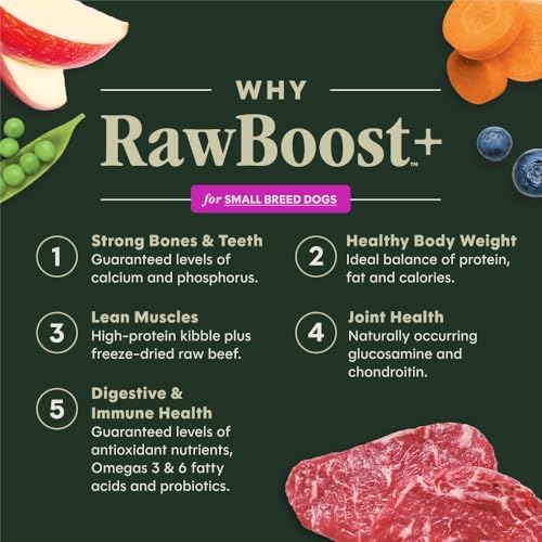 Instinct RawBoost Small Breed, Dry Dog Food + Freeze Dried, Chicken, 10 lb | High-protein kibble with FreshDried raw bites, nutrition for healthy weight, calcium for strong bones & teeth, grain-free