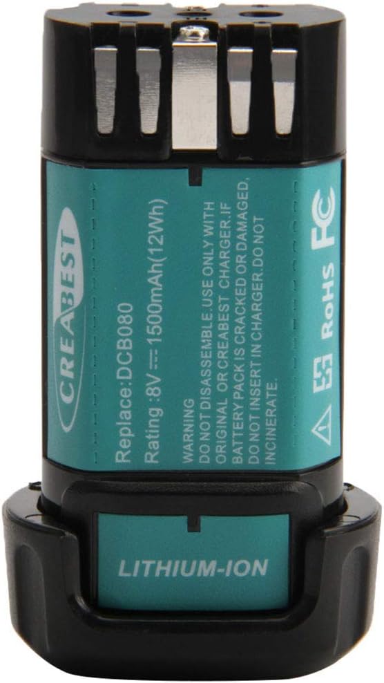 CREABEST 1500mAh 8V MAX Replacement Battery Fits DEWALT DCB080 DW4390 | Compatible with DCB080 DCF680N1 DW4390 DCF680N2 DCF680G2 DCF680N1 DW4390