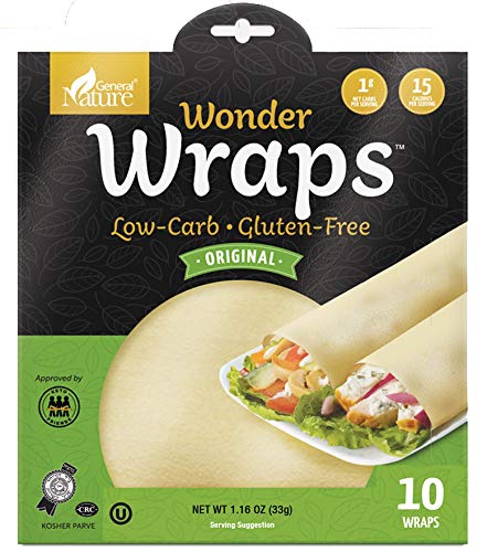 Wonder Wraps -Original- Low Carb Keto Tortillas | Non-GMO Kosher Low Calorie Burrito Wraps | Delicious Gluten Free, Soy Free, Nut Free