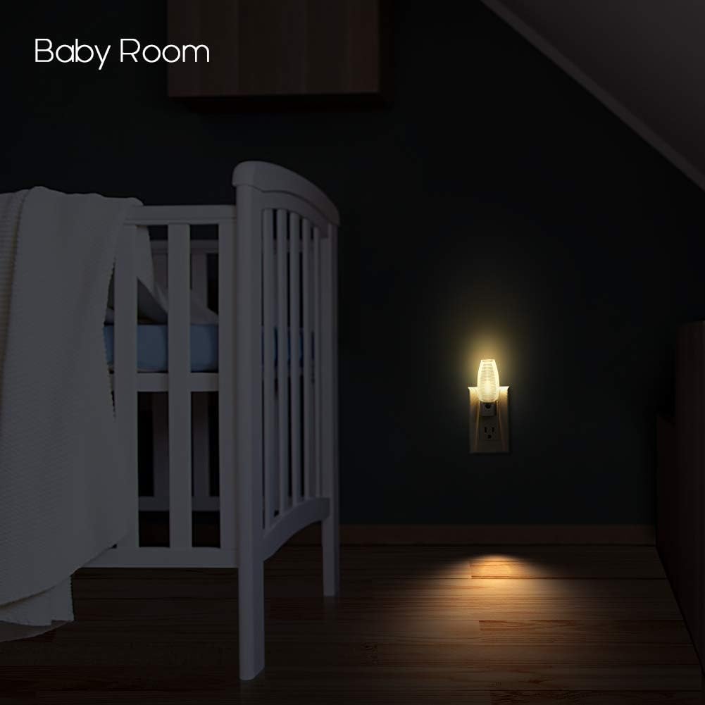Emotionlite Plug-in Night Light, Dusk to Dawn Sensor, Warm White, 4 Pack | Warm white sensor night light, ideal for nursery, bedroom, bathroom, hallway, stairs & kitchen