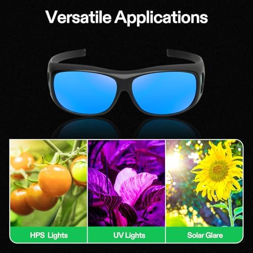 VIVOSUN Indoor Hydroponics LED Grow Room Glasses with Glasses Case