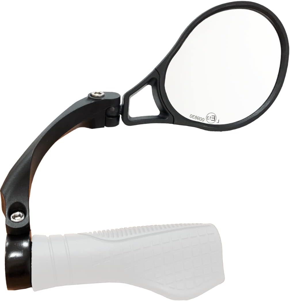 Hafny E13 Approved E-Bike Mirror, Large Surface Bar End Bike Mirror, HD Automotive Glass Bicycle Mirror, Safe Blast-Resistance Cycling Mirror