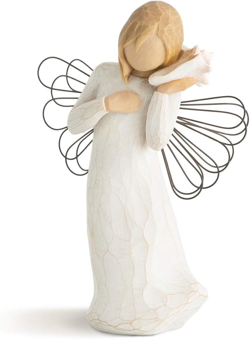 Willow Tree Angel of The Spirit, Sculpted Hand-Painted Figure | Hand-Painted Angel Figurine, Celebrating Friendship, Nature and Everyday Blessings, Sculpted by Artist Susan Lordi
