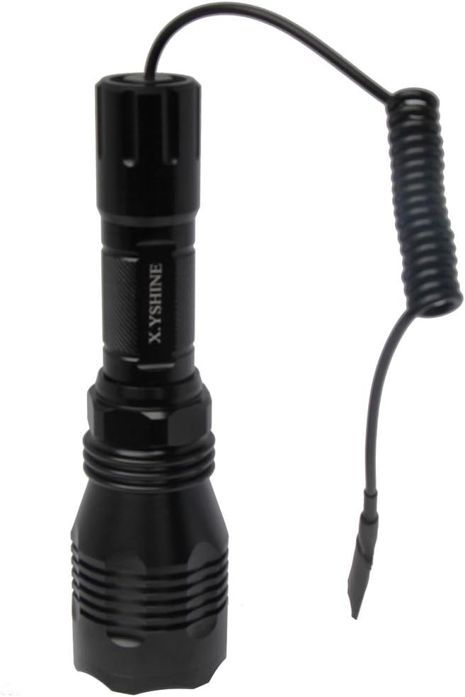 CREE Red Hunting Light Tactical Flashlight, 250 Yards | Hunting Light for Coyote Hog Varmint Predator, Night Beam Rifle Hunting, Pressure Switch
