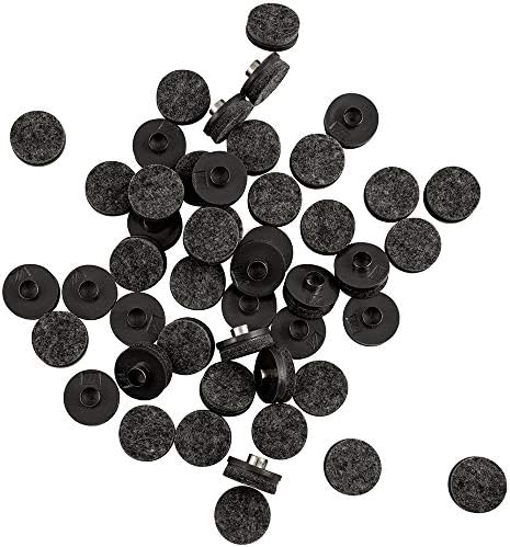 SoftTouch 1" Round Nail-On Felt Furniture Sliders, Protective Heavy-Duty Felt Pads for Wood Furniture and Hard Surfaces, 48-Count, Brown