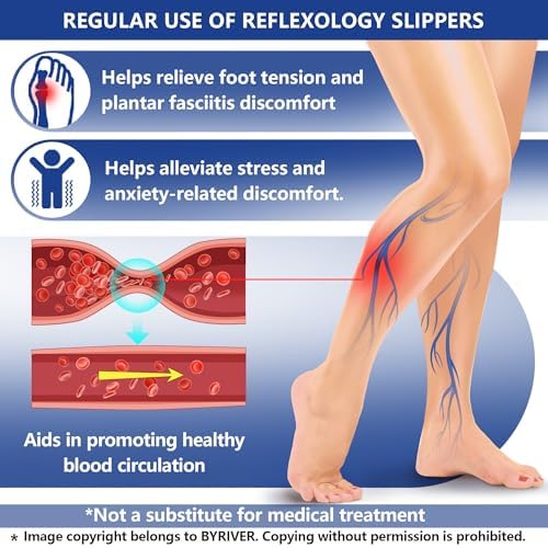 BYRIVER Blood Circulation Foot Massager for Healthy Leg Feet, Cold Leg Therapy Massage Tools, Healthcare Slippers Sandals Shoes