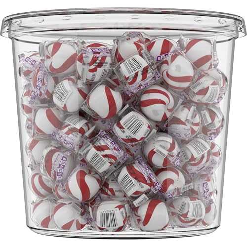 Brach's Sweet Stripes Soft Peppermint Candy, Individually Wrapped, 350 Ct | Melt-away soft peppermint mints, red & white, real peppermint oil, individually wrapped, party, candy dish