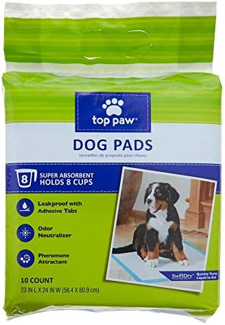 TOP PAW Dog Pads - 1-10 Pack, White, 23" x 24" - Disposable Dog Pads Packaging May Vary.