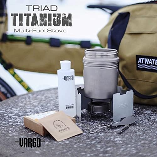 Vargo Titanium Triad Multi-Fuel Stove - Solid Titanium Construction, Lightweight, and Versatile