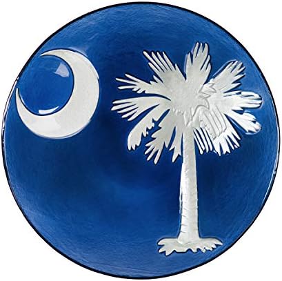 Evergreen Garden South Carolina State Outdoor Safe 18-inch Glass Bird Bath Bowl