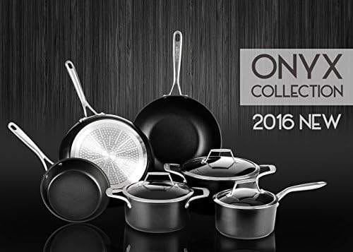 TECHEF - Onyx Collection, 12-Inch Nonstick Flat Bottom Wok/Stir-Fry Pan - PFOA Free, Dishwasher and Oven Safe, Made in Korea