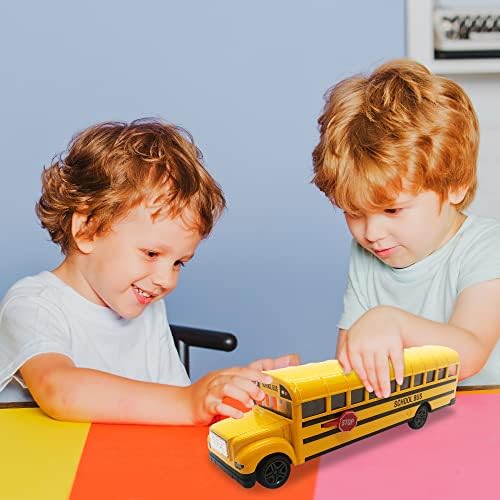 ArtCreativity Yellow School Bus Toy for Kids - 8.5 Inch Pull Back Car with Cool Opening Doors and Rubber Tires - Durable Diecast School Bus - Best