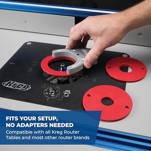 Kreg PRS5000 Precision Router Lift - Router Table Lift System - Durable Router Plate Insert - Router Table Plate Insert - For Quick, Accurate