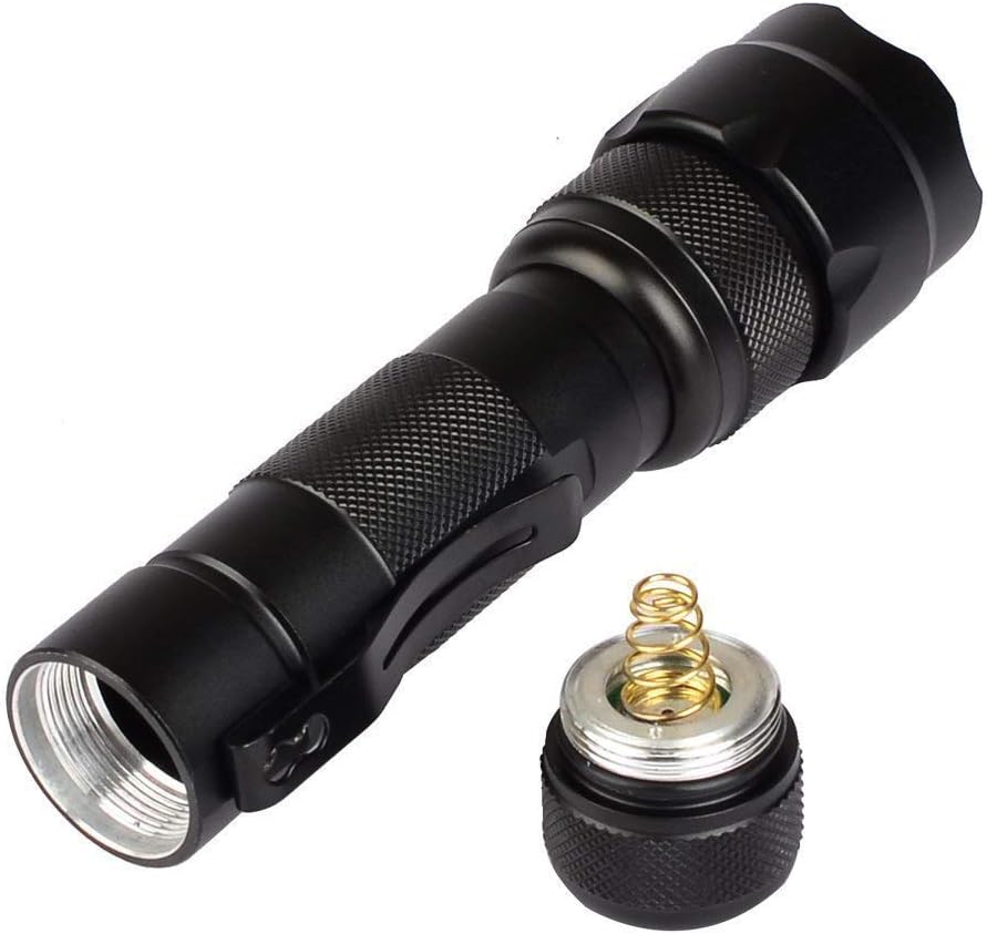 WF-502B Single Mode 1200 Lumen Mini Portable Tactical Clip Handheld Flashlight Torch Lamp, for Outdoor Sports and Indoor Activities (Camping, Hiking
