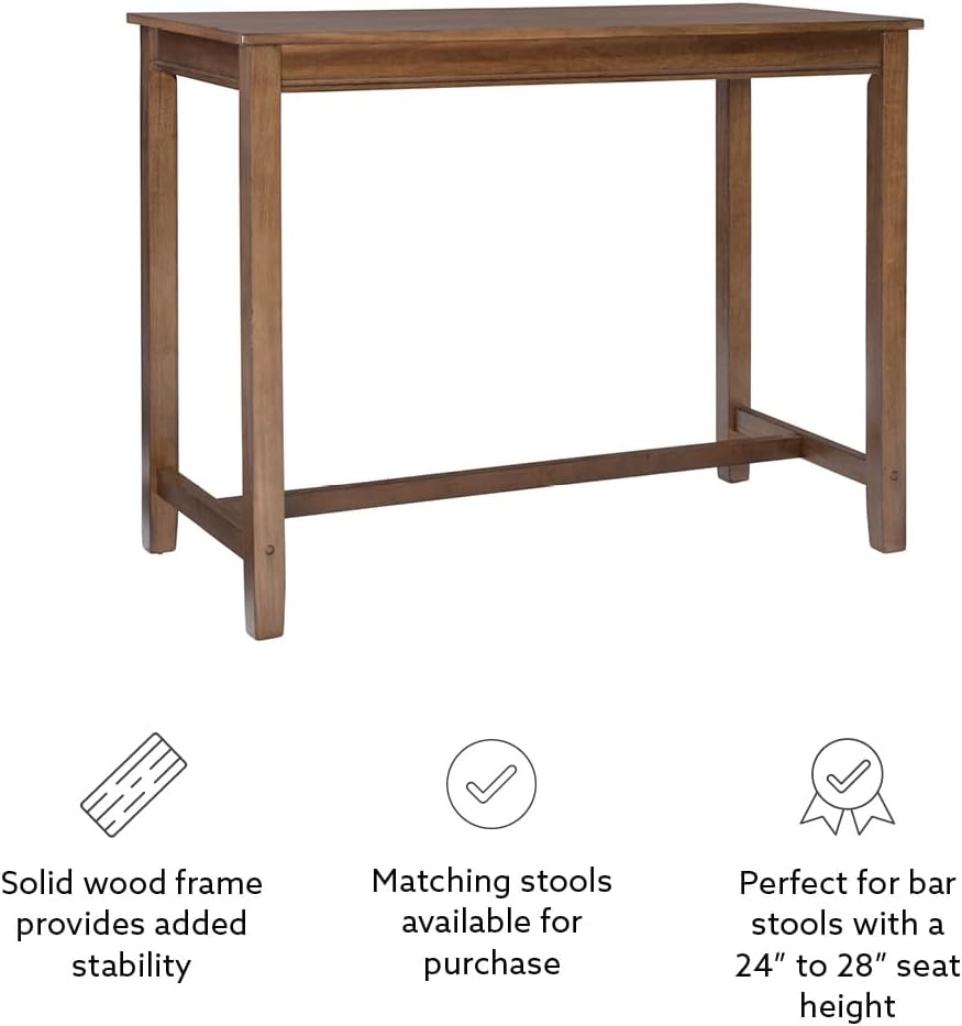 Linon Claridge Rustic Wood 36 inch Height Pub Table