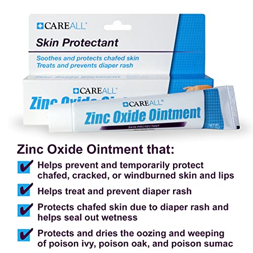 CareAll Zinc Oxide 20% Skin Protectant Barrier Ointment 2 oz (3 Pack), Relieves