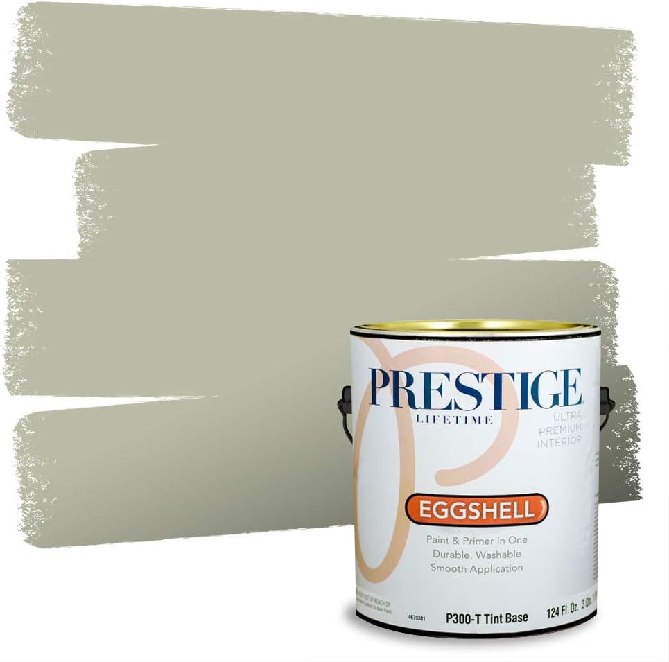 PRESTIGE Paints Exterior Paint and Primer In One, 1-Gallon, Flat, Comparable Match of Sherwin Williams* Coastal Plain*