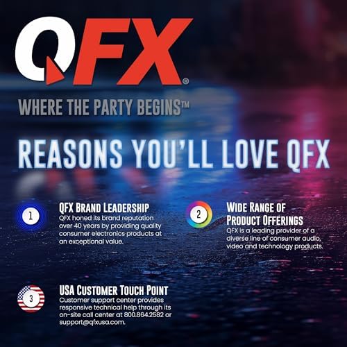 QFX Portable Shoebox Cassette Tape Player Recorder, RETRO-39BT | USB to Cassette Recording, Built-In Mic, 3.5" Bluetooth Speaker, FM Radio