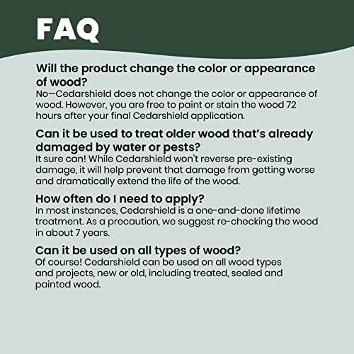 Cedarcide Cedarshield (1 Gallon) | Non-Toxic Wood Treatment and Stabilizer | Protects Wood from Moisture and Decay