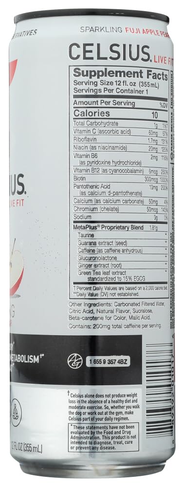 CELSIUS Sparkling Orange, Sugar Free Energy Drink, 12 Fl Oz (Pack of 4)