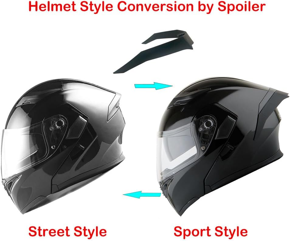 1Storm Motorcycle Modular Full Face Helmet Bike Flip up Dual Visor Sun Shield: HB89 Matt Black