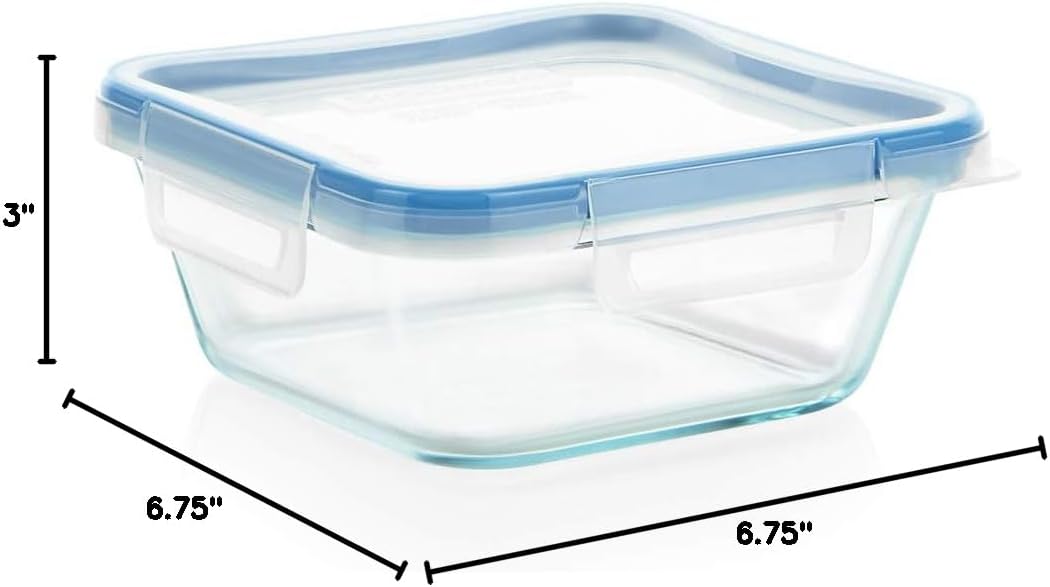Snapware Glass Total Solutions (12-Pack) Food Storage Containers Set | Airtight & leakproof plastic locking BPA-free lids, freezer, dishwasher, microwave safe