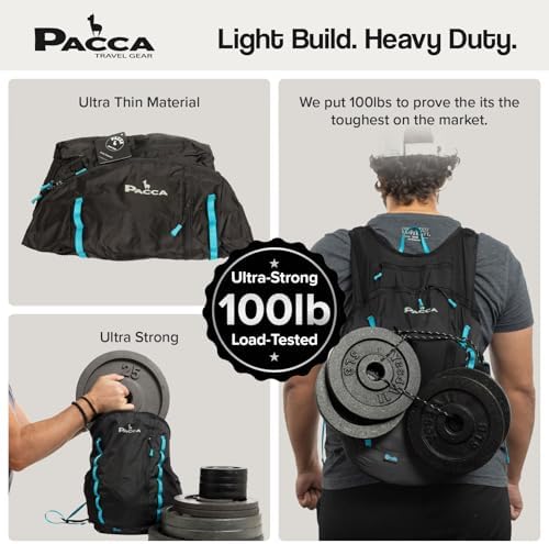 Pacca Onda 20L Packable Lightweight Foldable Backpack for Travel, Camping, Outdoor, Hiking Pocket Backpack (Blue)