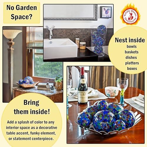 Totally Blown Glassworks Pond Float. Handmade Blown Glass, Garden Gazing Ball, Table Centerpiece