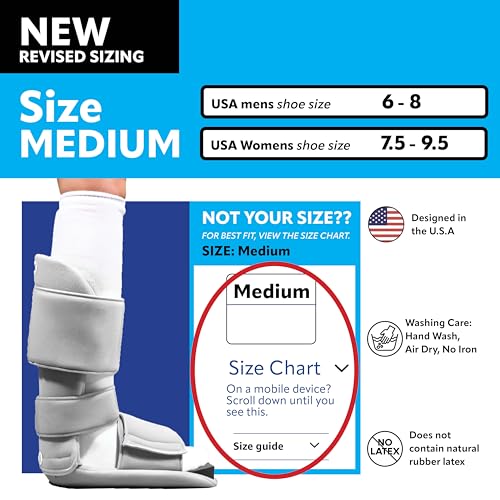 Brace On 90 Degree Night Splint, 3 Straps, Adjustable, Foam Wedge, Medium | Fits Men's Shoe Size 6-8 and Women's 7.5-9.5, Overnight Positioning, Ultra-Soft Materials, Removable Foam Wedge
