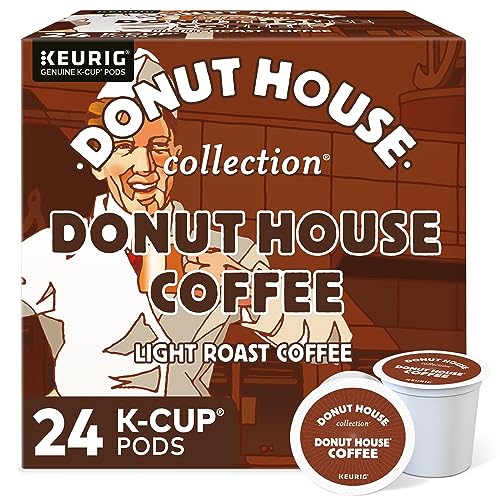 Donut House Collection Chocolate Glazed Donut, Single-Serve Keurig K-Cup Pods, Flavored Light Roast Coffee, 24 Count