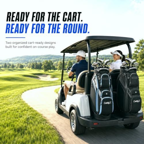 14-Way Golf Cart Bag, Professional Organizer Cart Bag with Anti-Rattle Top
