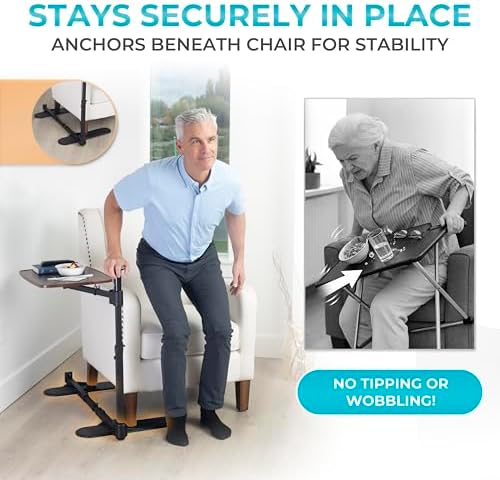 Stander Wonder Tray Plus, Adjustable Recliner Swivel TV Tray with Standing Handle for Seniors & Elderly Adults