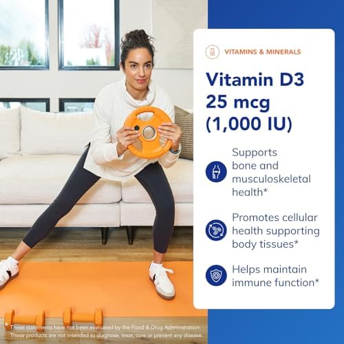Pure Encapsulations Vitamin D3 25 mcg (1,000 IU) - Supplement to Support Bone, Joint, Breast, Heart, Colon & Immune Health* - with Premium Vitamin D - 120 Capsules | Supplement to Support Bone, Joint, Breast, Heart, Colon and Immune Health*, with Premium…