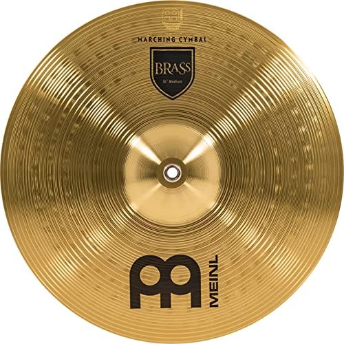 Meinl 14” Marching Cymbal Pair with Straps - Brass Alloy Traditional Finish - Made In Germany, 2-YEAR WARRANTY (MA-BR-14M)